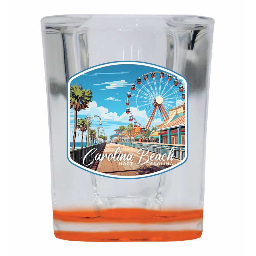 Carolina Beach North Carolina. Carolina Beach Pier Design Souvenir 2 Ounce Shot Glass Square Image 1