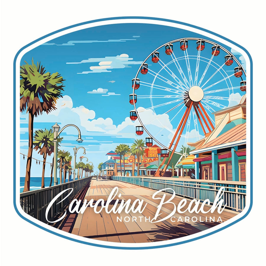 Carolina Beach North Carolina. Carolina Beach Pier Design Souvenir Die Cut Flat Magnet Image 1