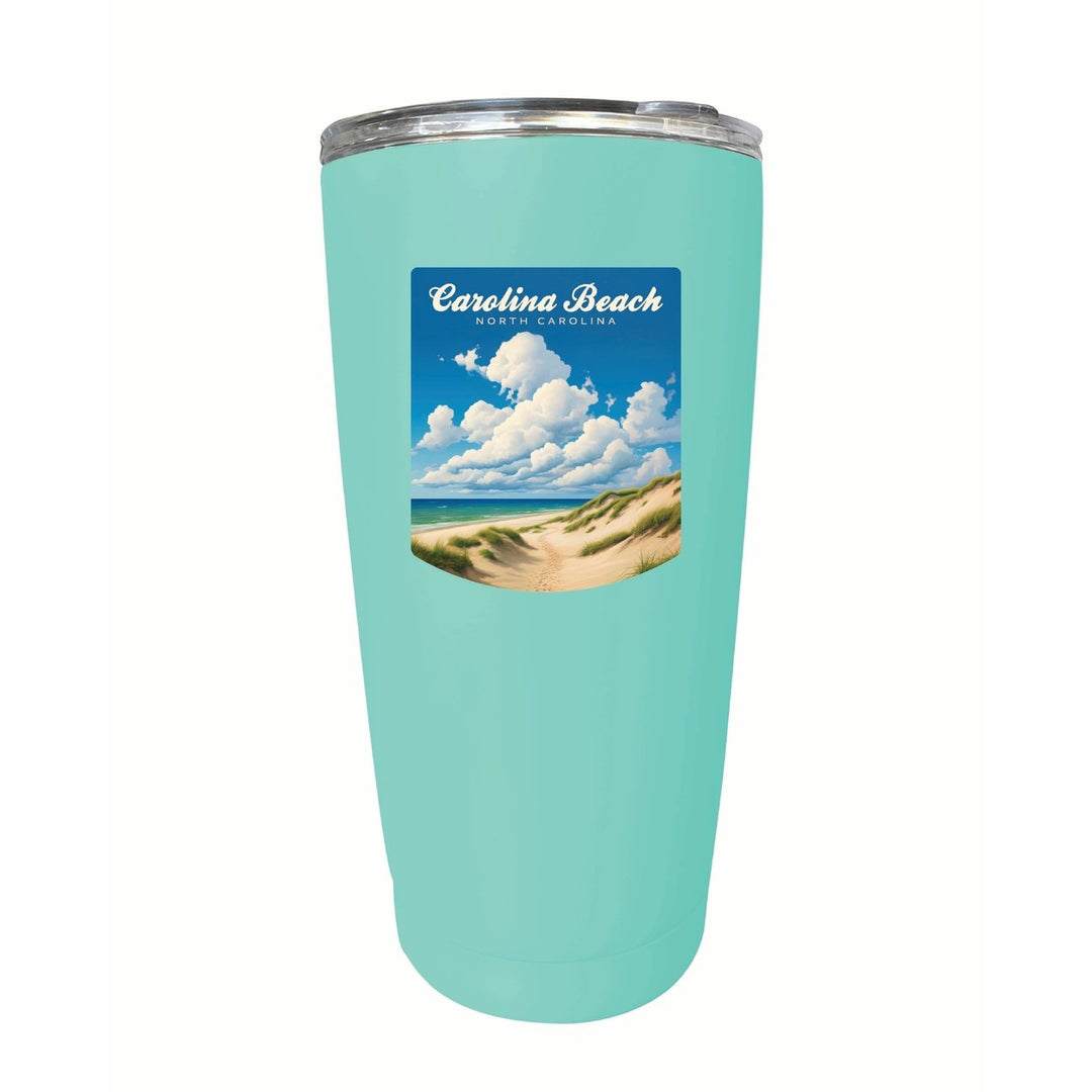 Carolina Beach North Carolina. Beach and Sand Dunes Design Souvenir 16 oz Insulated Tumbler STAINLESS STEEL Image 10