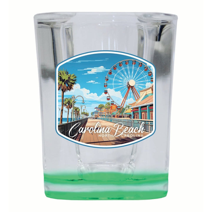 Carolina Beach North Carolina. Carolina Beach Pier Design Souvenir 2 Ounce Shot Glass Square Image 2