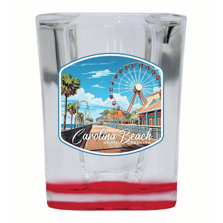 Carolina Beach North Carolina. Carolina Beach Pier Design Souvenir 2 Ounce Shot Glass Square Image 1