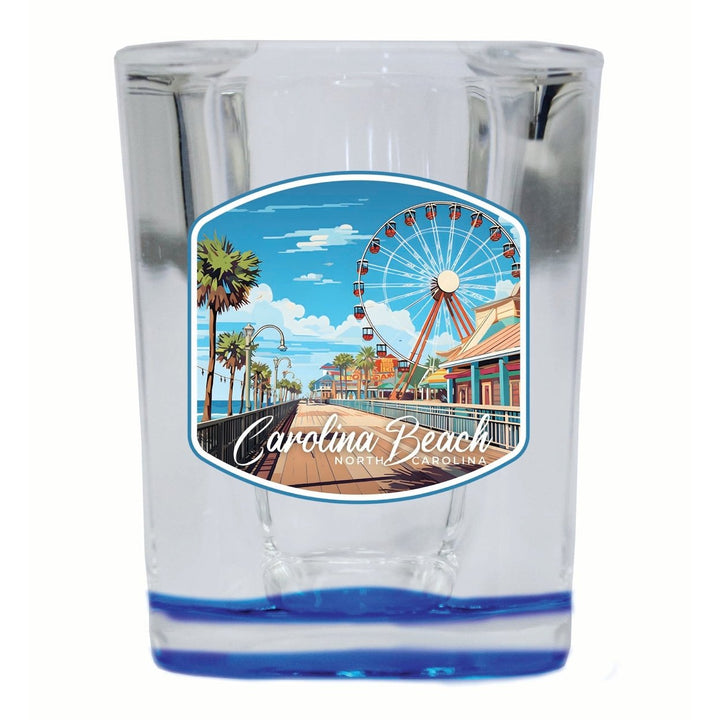 Carolina Beach North Carolina. Carolina Beach Pier Design Souvenir 2 Ounce Shot Glass Square Image 4