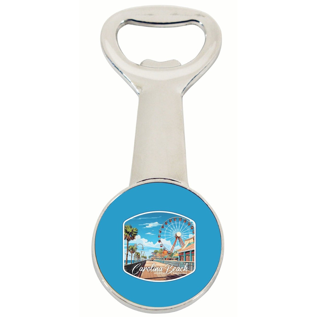 Carolina Beach North Carolina. Carolina Beach Pier Design Souvenir Magnetic Bottle Opener Image 1