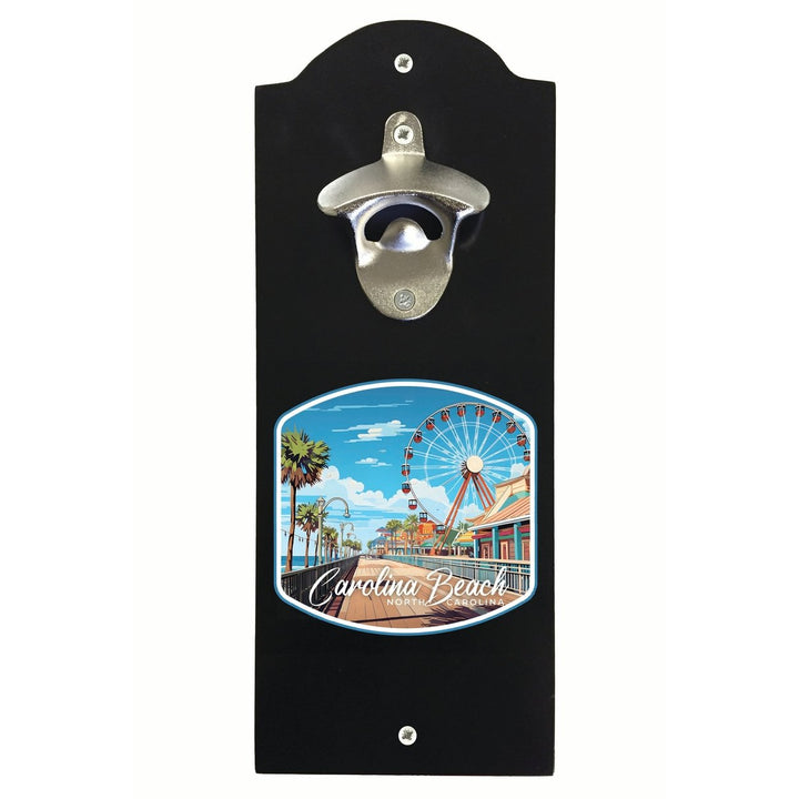 Carolina Beach North Carolina. Carolina Beach Pier Design Souvenir Wall mounted bottle opener Image 1