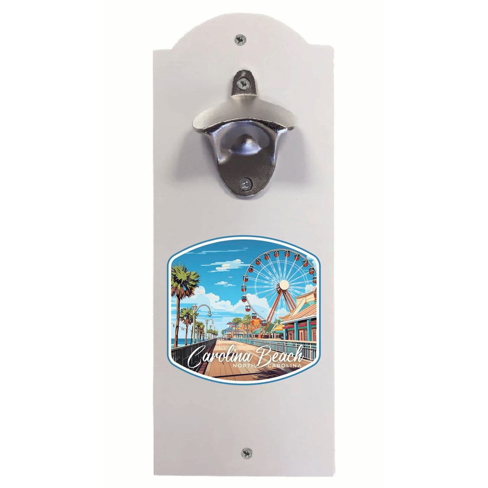 Carolina Beach North Carolina. Carolina Beach Pier Design Souvenir Wall mounted bottle opener Image 2