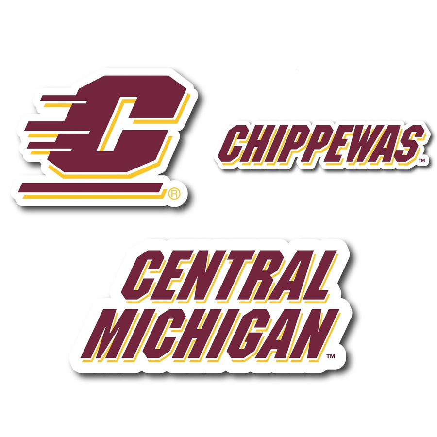 Central Michigan University Vinyl Decal Sticker 3 Pack 4-Inch Each Officially Licensed Collegiate Product Image 1