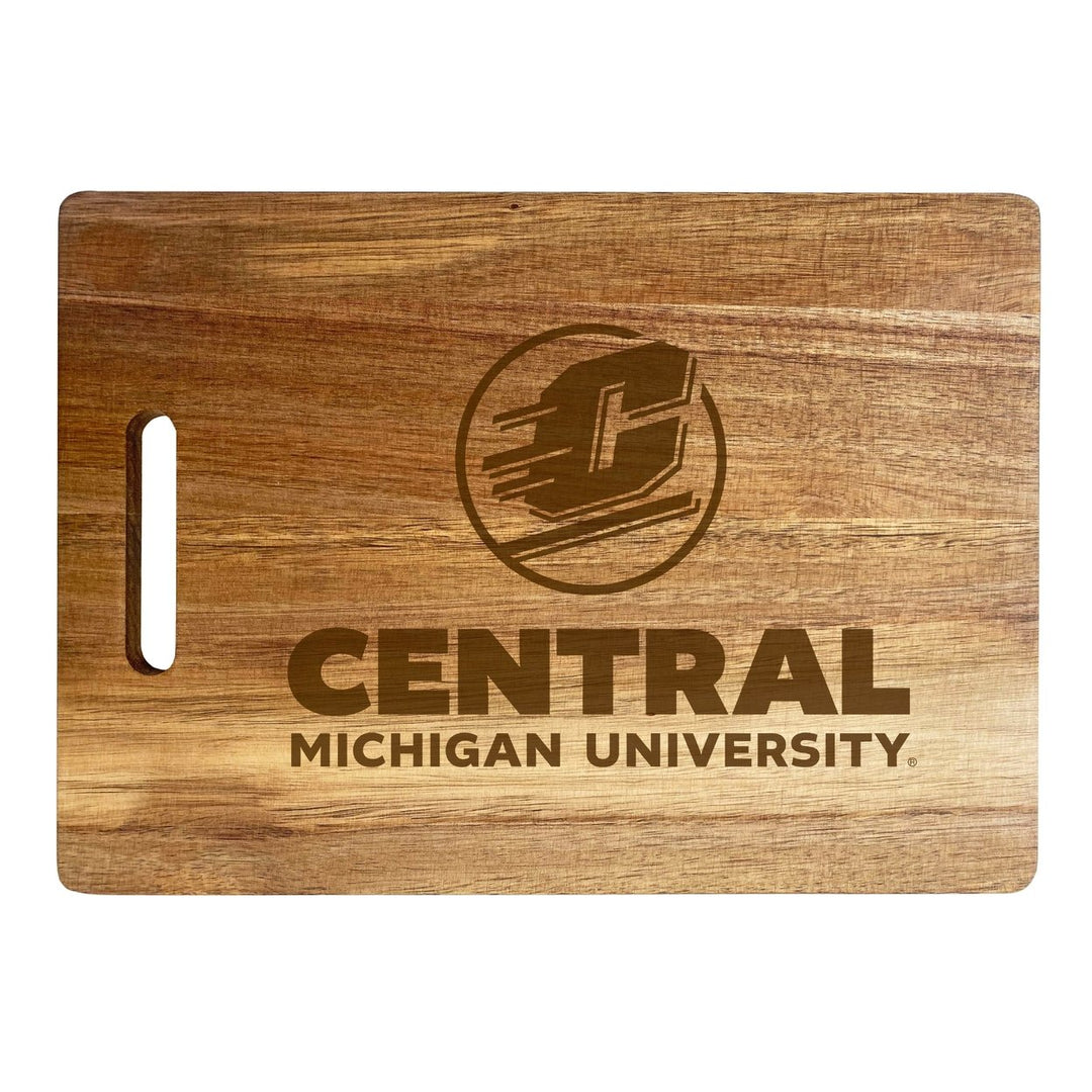 Central Michigan University Engraved Wooden Cutting Board 10" x 14" Acacia Wood Officially Licensed Collegiate Product Image 1