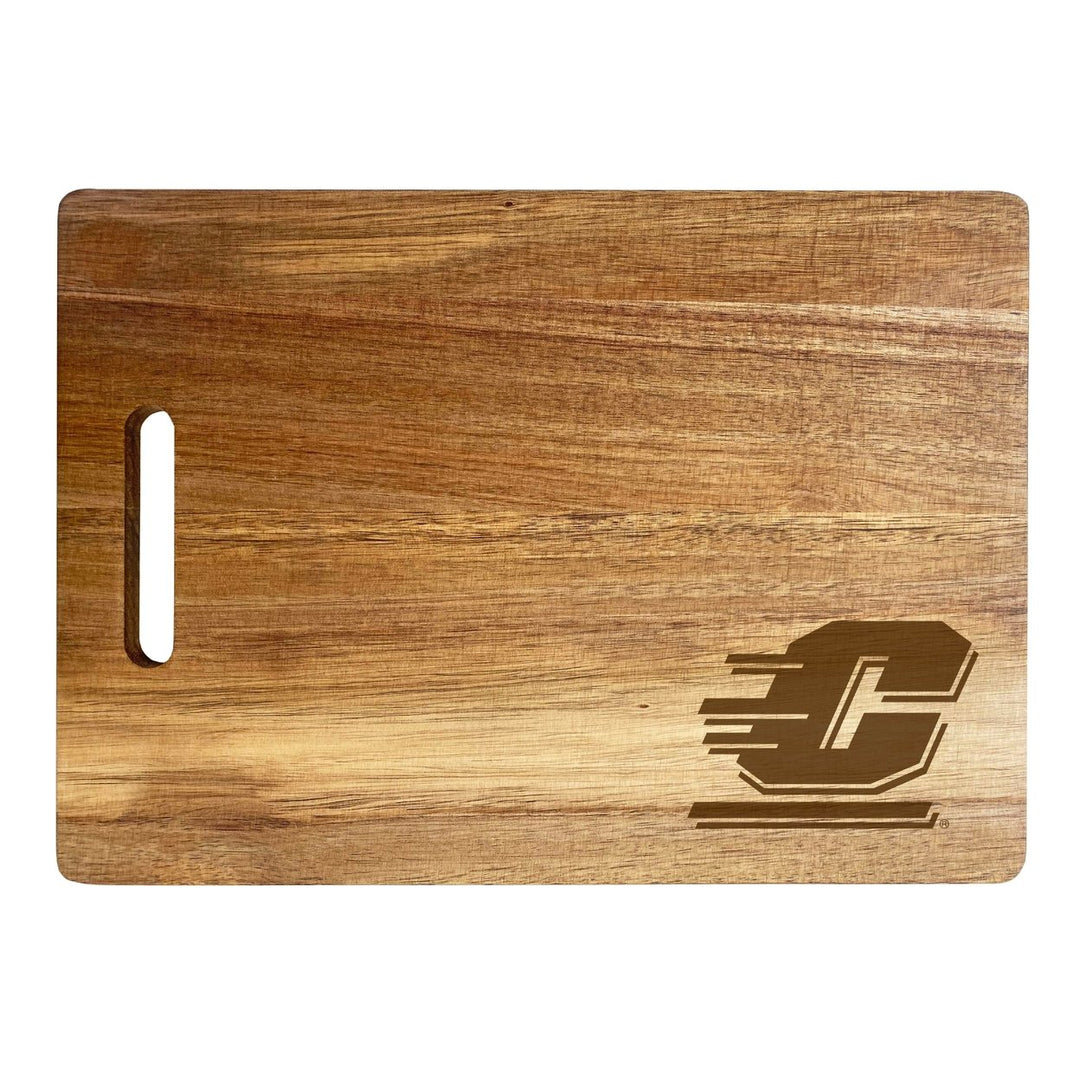 Central Michigan University Engraved Wooden Cutting Board 10" x 14" Acacia Wood Officially Licensed Collegiate Product Image 2