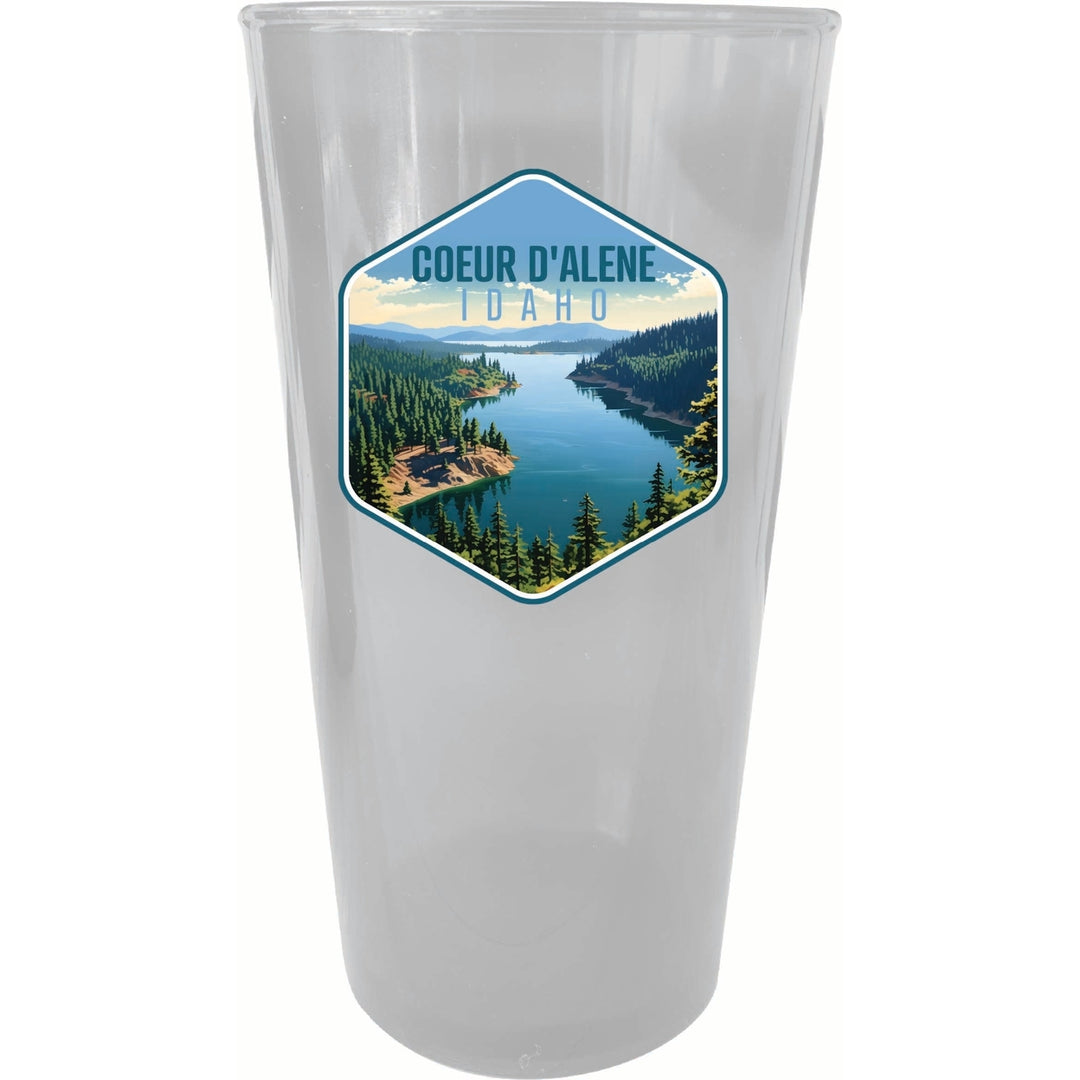 Coeur DAlene Idaho Aerial Lake Design Souvenir Plastic 16 oz pint Image 4