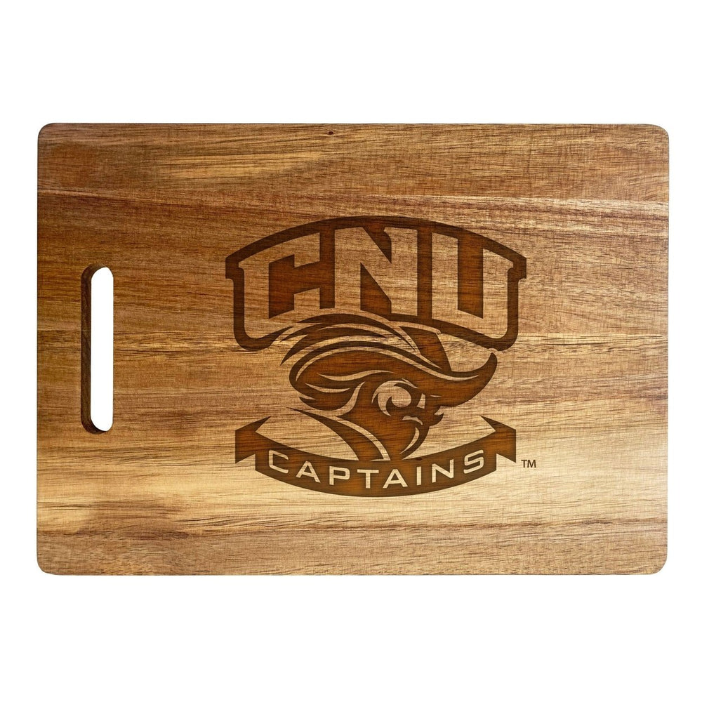 Christopher Newport Captains Engraved Wooden Cutting Board 10" x 14" Acacia Wood Officially Licensed Collegiate Product Image 2