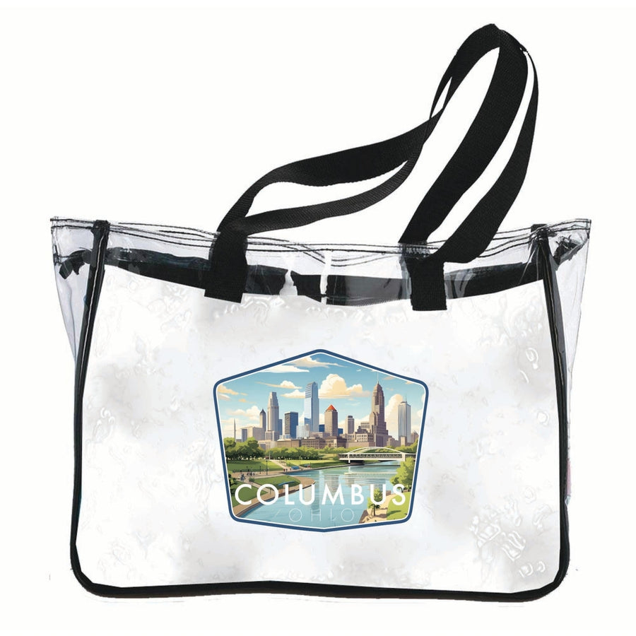 Columbus Ohio Daytime Cityscape Design Souvenir Clear Tote Bag Image 1