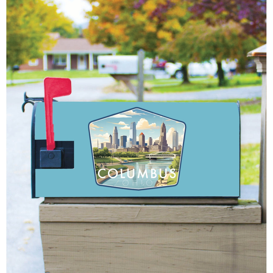 Columbus Ohio Daytime Cityscape Design Souvenir Magnetic Mailbox Cover Image 1