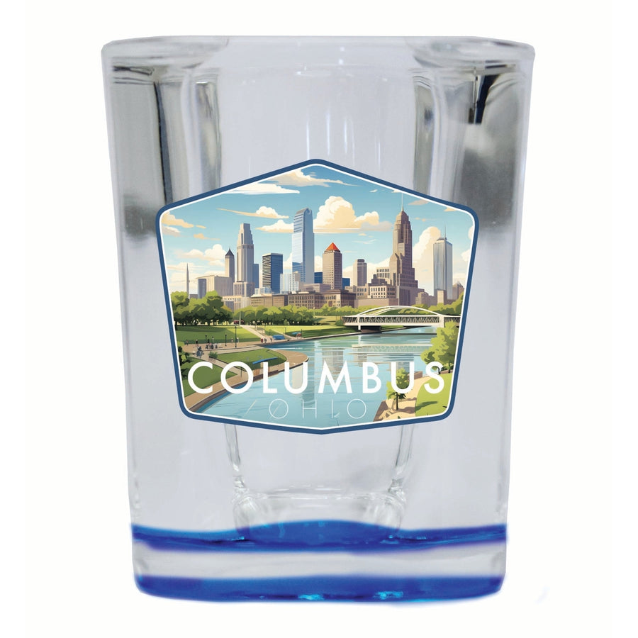 Columbus Ohio Daytime Cityscape Design Souvenir 2 Ounce Shot Glass Square Image 1