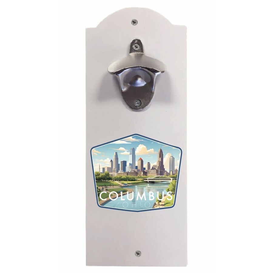 Columbus Ohio Daytime Cityscape Design Souvenir Wall mounted bottle opener Image 1