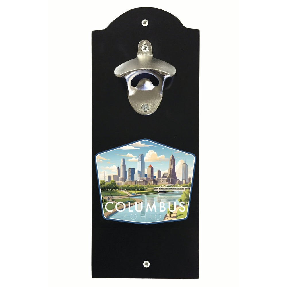 Columbus Ohio Daytime Cityscape Design Souvenir Wall mounted bottle opener Image 2