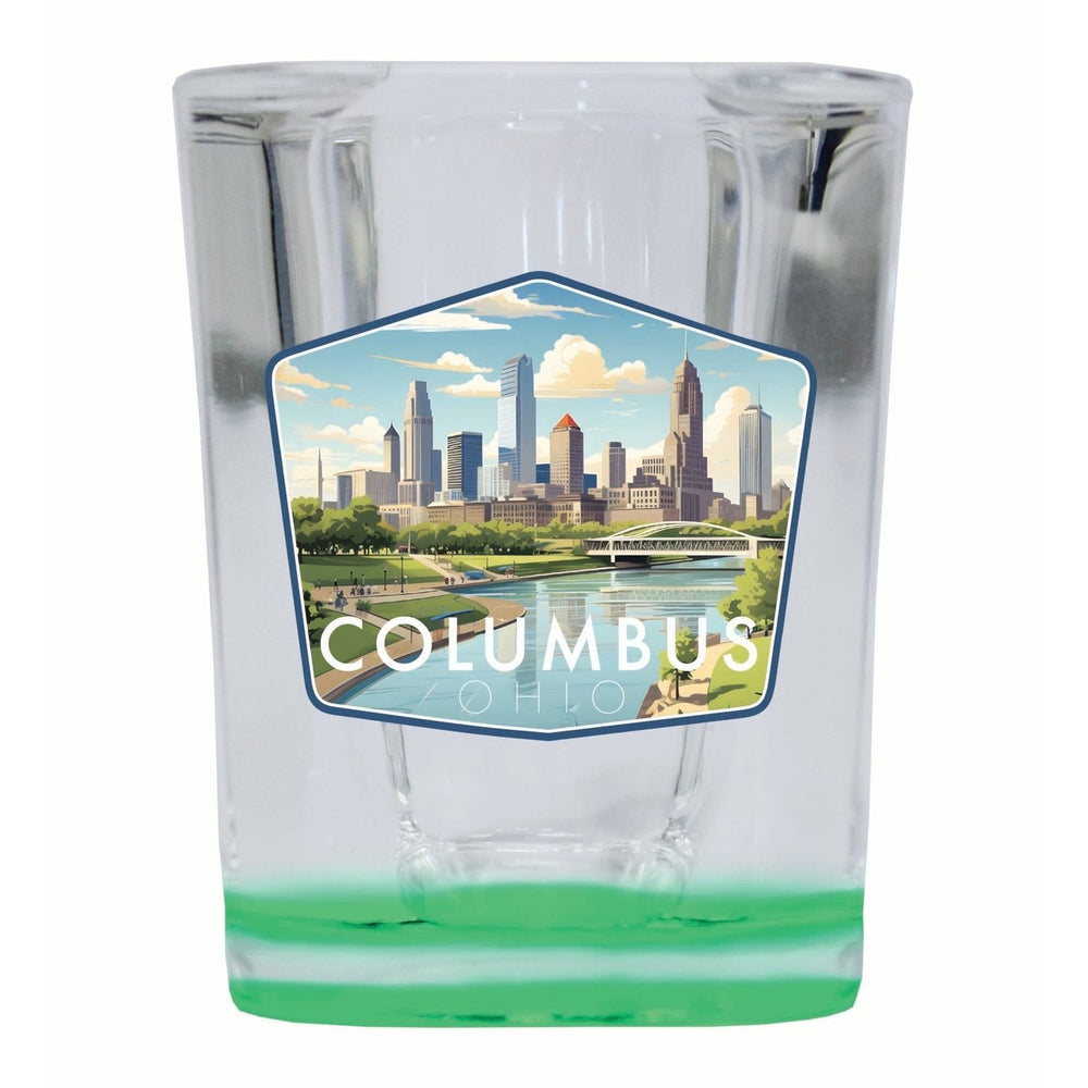 Columbus Ohio Daytime Cityscape Design Souvenir 2 Ounce Shot Glass Square Image 2