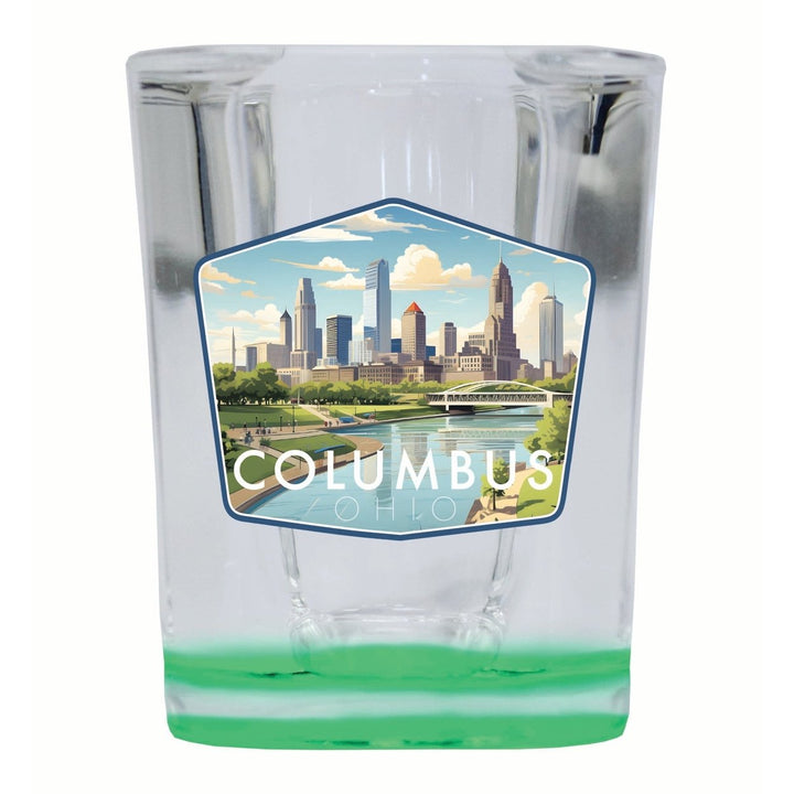 Columbus Ohio Daytime Cityscape Design Souvenir 2 Ounce Shot Glass Square Image 1