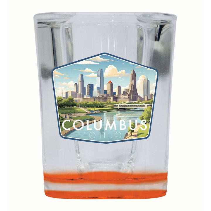 Columbus Ohio Daytime Cityscape Design Souvenir 2 Ounce Shot Glass Square Image 3