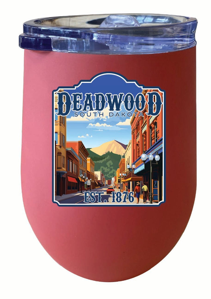 Deadwood South Dakota Wild West Design Souvenir 12 oz Insulated Wine Stainless Steel Tumbler Image 3