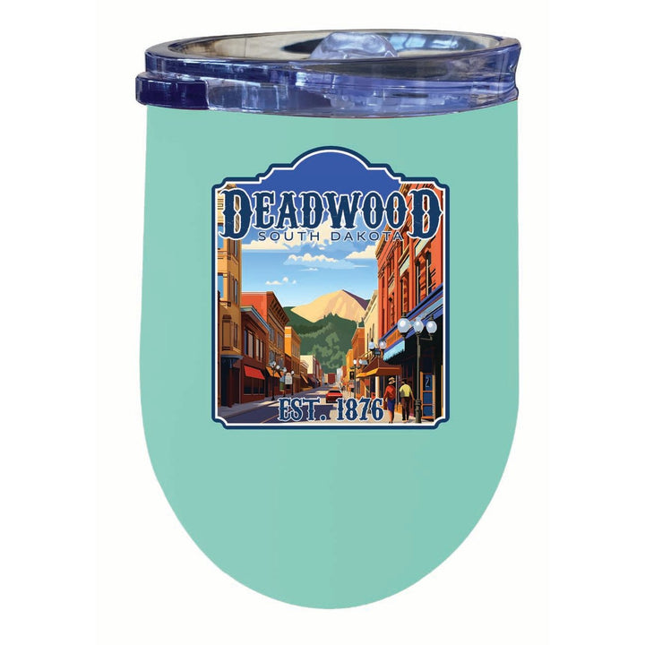 Deadwood South Dakota Wild West Design Souvenir 12 oz Insulated Wine Stainless Steel Tumbler Image 6