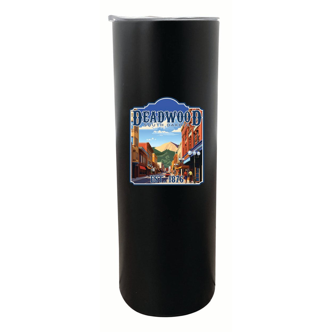 Deadwood South Dakota Wild West Design Souvenir 20 oz Insulated Stainless Steel Skinny Tumbler Image 6