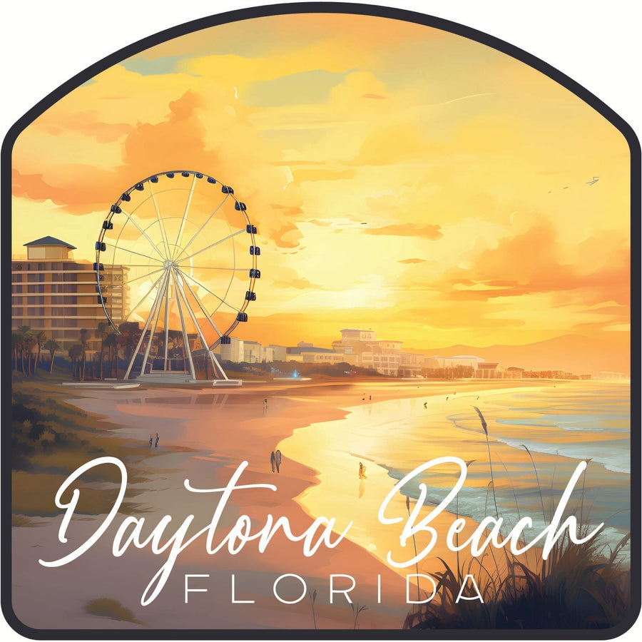 Daytona Beach Florida Boardwalk Ferris Wheel Design Souvenir Die Cut Flat Magnet Image 1