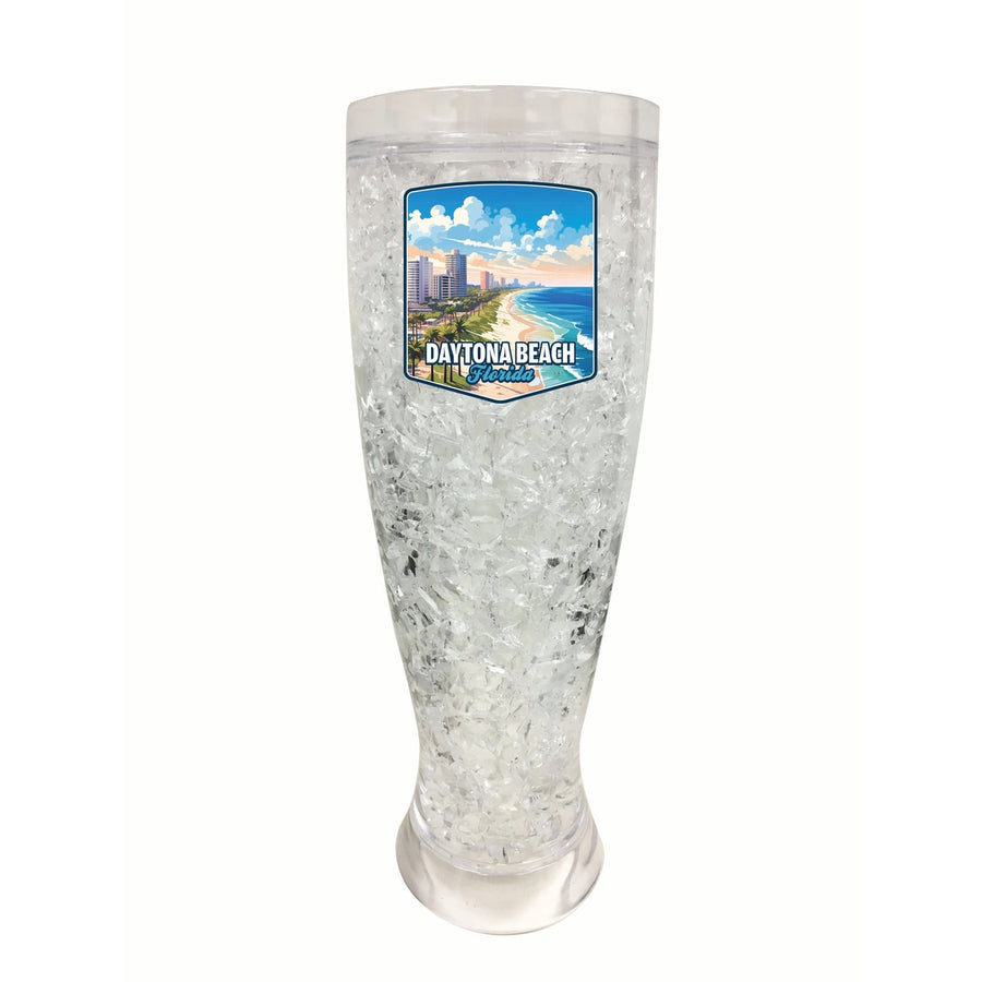 Daytona Beach Florida Ocean Shoreline Design Souvenir 16 oz Plastic Broken Glass Frosty Mug Image 1