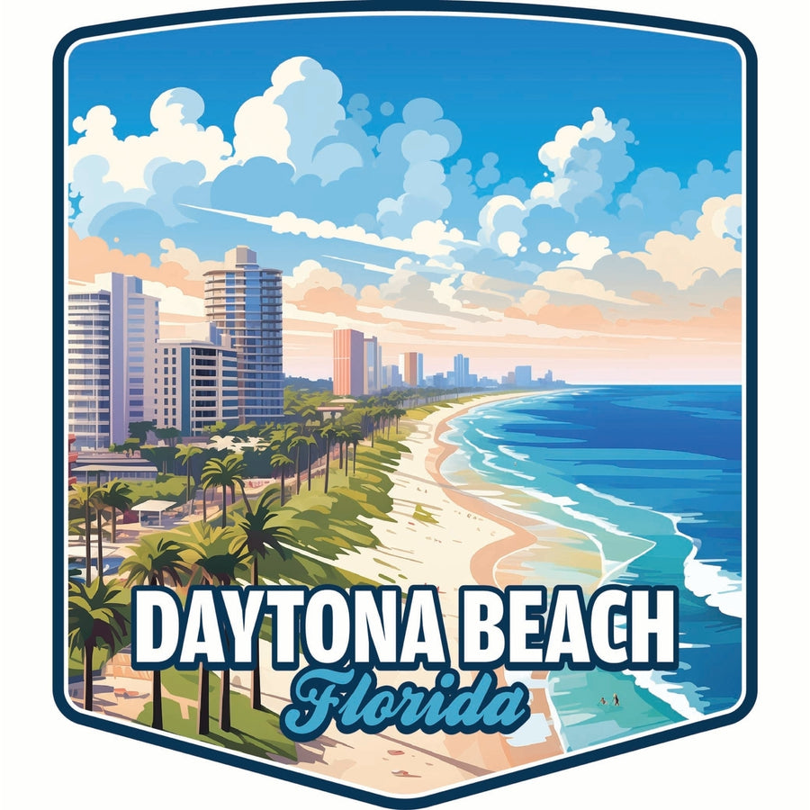 Daytona Beach Florida Ocean Shoreline Design Souvenir Die Cut Flat Magnet Image 1