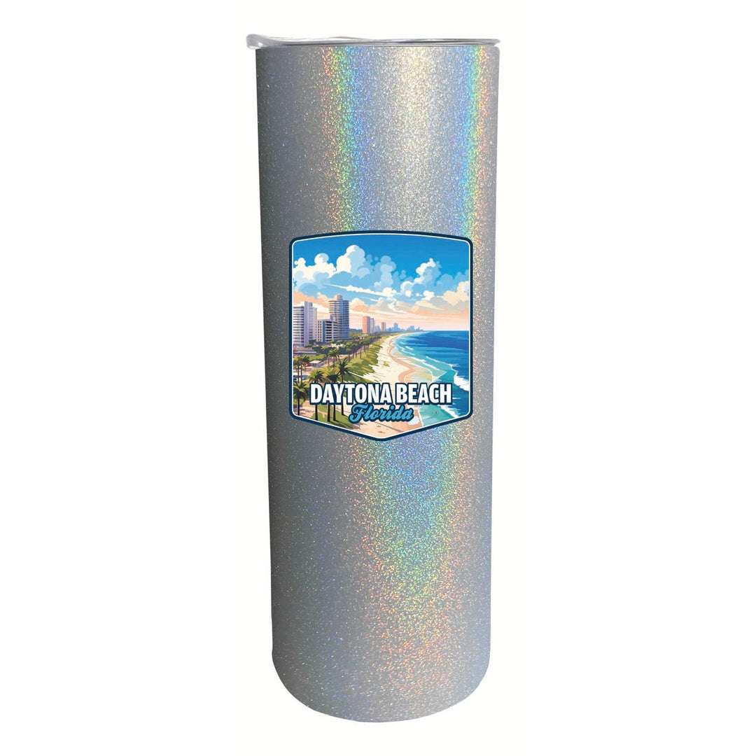 Daytona Beach Florida Ocean Shoreline Design Souvenir 20 oz Insulated Stainless Steel Skinny Tumbler Image 4