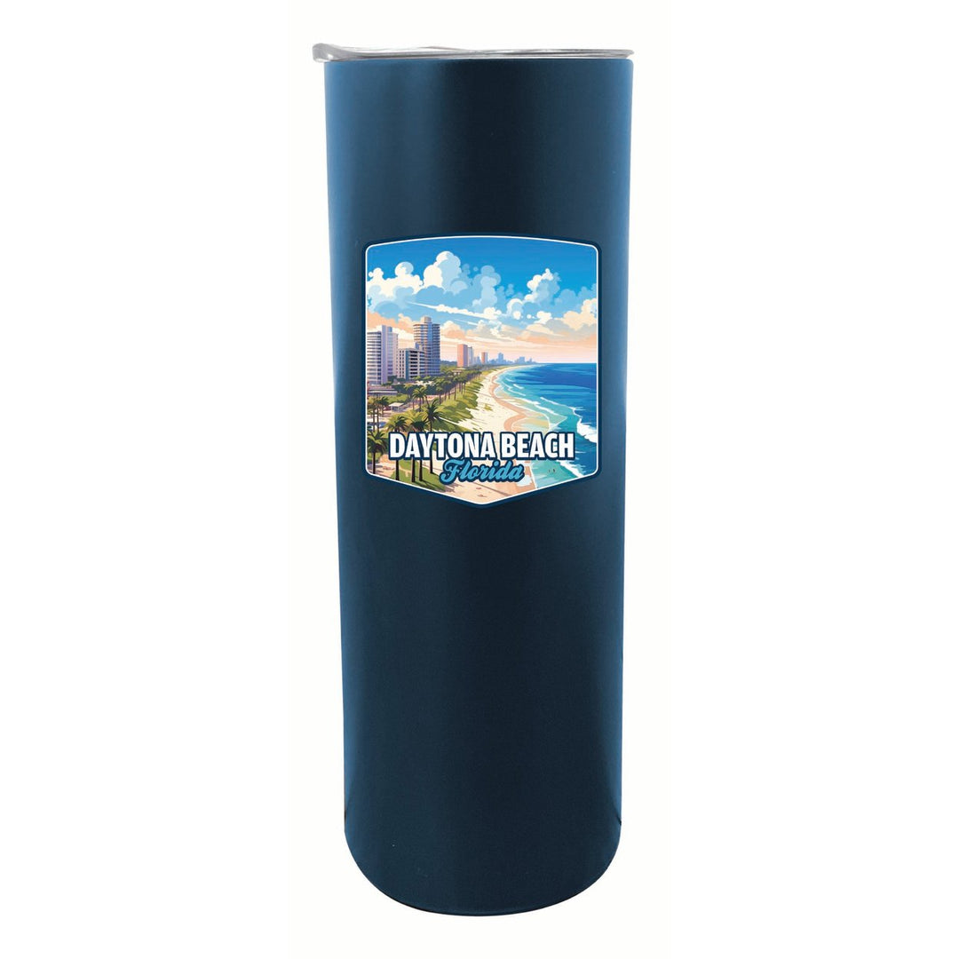 Daytona Beach Florida Ocean Shoreline Design Souvenir 20 oz Insulated Stainless Steel Skinny Tumbler Image 4