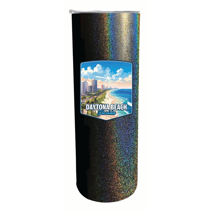 Daytona Beach Florida Ocean Shoreline Design Souvenir 20 oz Insulated Stainless Steel Skinny Tumbler Image 6