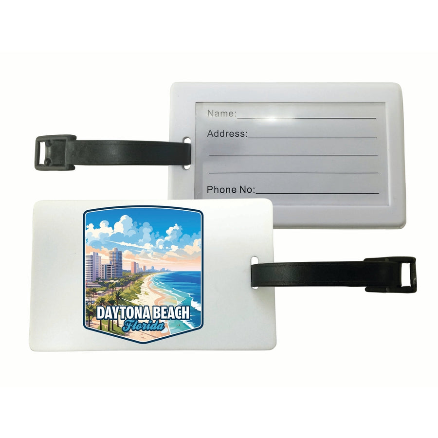 Daytona Beach Florida Ocean Shoreline Design Souvenir Luggage Tag Image 1