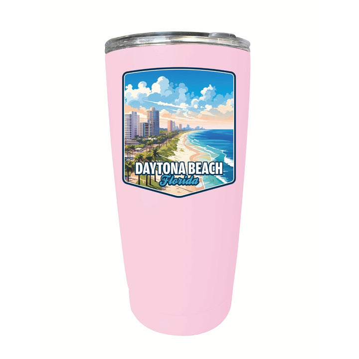 Daytona Beach Florida Ocean Shoreline Design Souvenir 16 oz Stainless Steel Insulated Tumbler Image 3