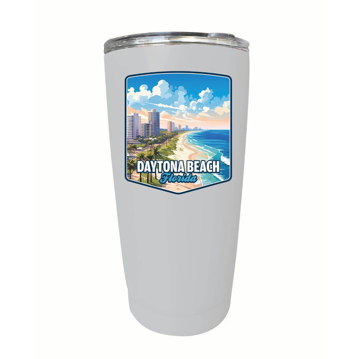 Daytona Beach Florida Ocean Shoreline Design Souvenir 16 oz Stainless Steel Insulated Tumbler Image 7