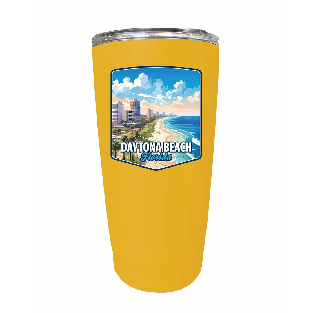 Daytona Beach Florida Ocean Shoreline Design Souvenir 16 oz Stainless Steel Insulated Tumbler Image 8