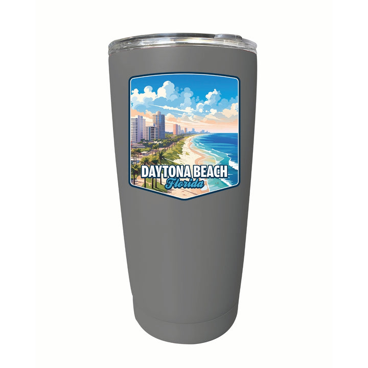 Daytona Beach Florida Ocean Shoreline Design Souvenir 16 oz Stainless Steel Insulated Tumbler Image 10