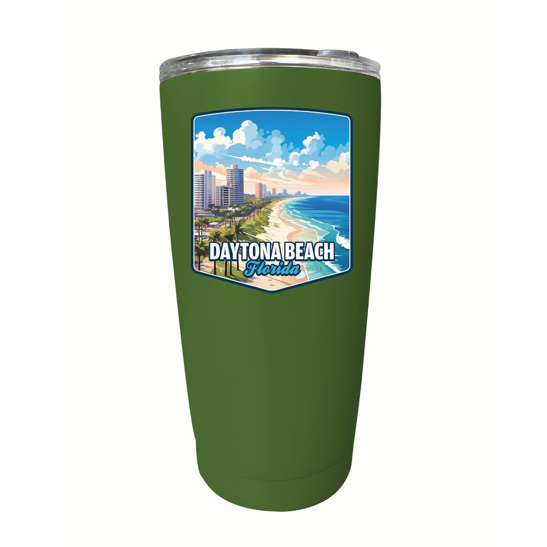 Daytona Beach Florida Ocean Shoreline Design Souvenir 16 oz Stainless Steel Insulated Tumbler Image 11