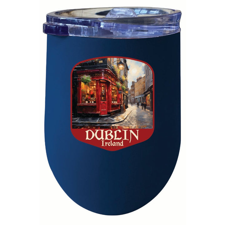 Dublin Ireland Red Pub Design Souvenir 12 oz Insulated Wine Stainless Steel Tumbler Image 6