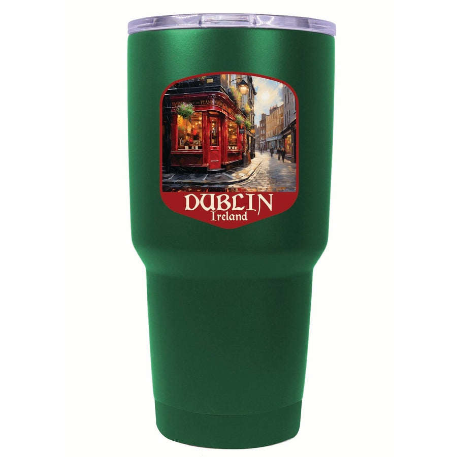 Dublin Ireland Red Pub Design Souvenir 24 oz Insulated Stainless Steel Tumbler Image 1