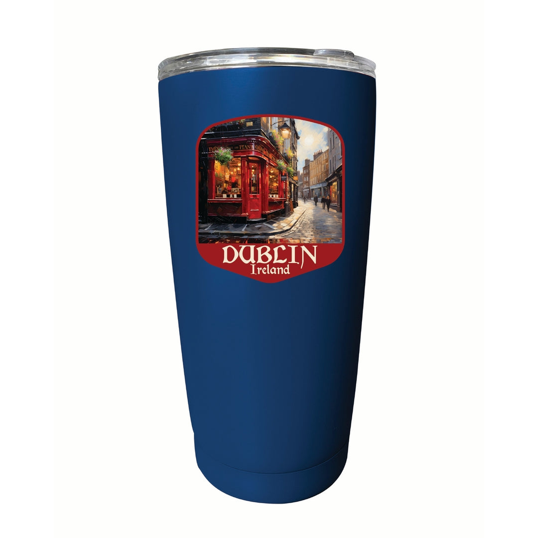 Dublin Ireland Red Pub Design Souvenir 16 oz Stainless Steel Insulated Tumbler Image 2