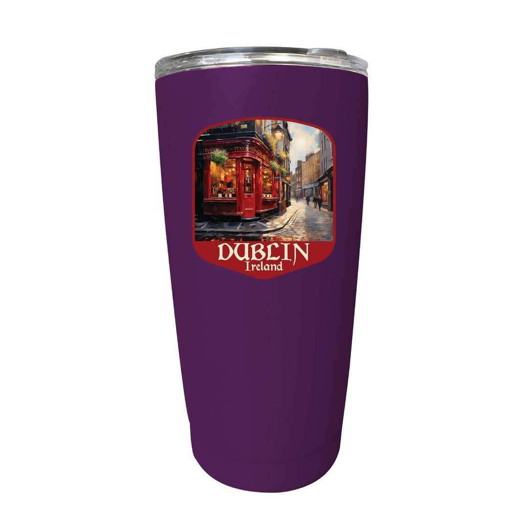 Dublin Ireland Red Pub Design Souvenir 16 oz Stainless Steel Insulated Tumbler Image 3