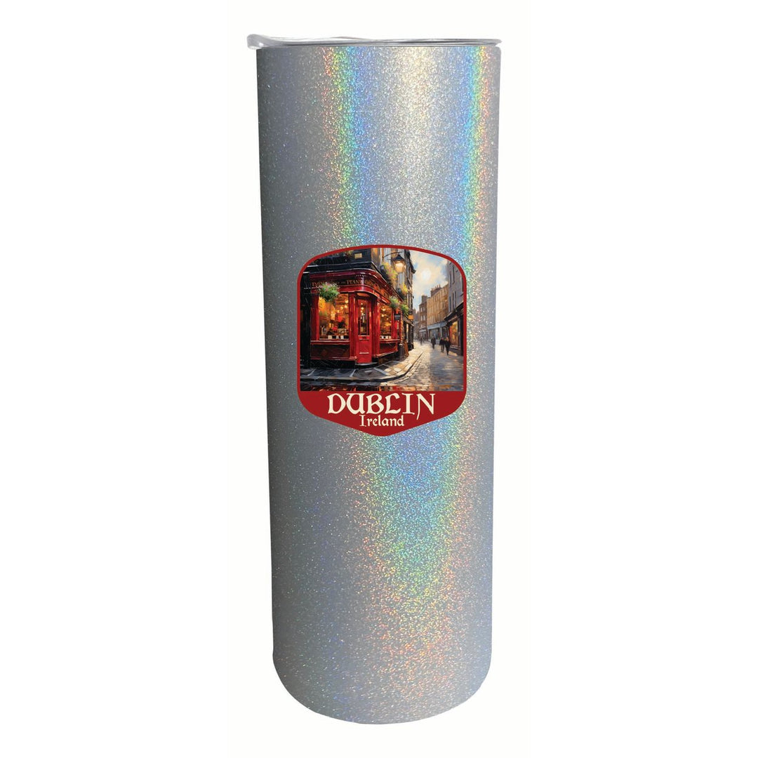 Dublin Ireland Red Pub Design Souvenir 20 oz Insulated Stainless Steel Skinny Tumbler Image 4