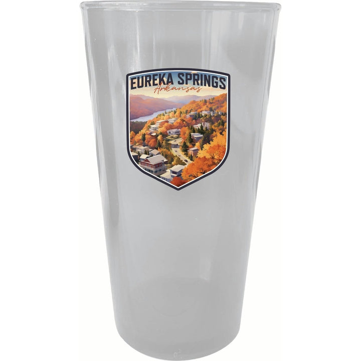 Eureka Springs Arkansas Little Switzerland of the Ozarks Design Souvenir Plastic 16 oz pint Image 1