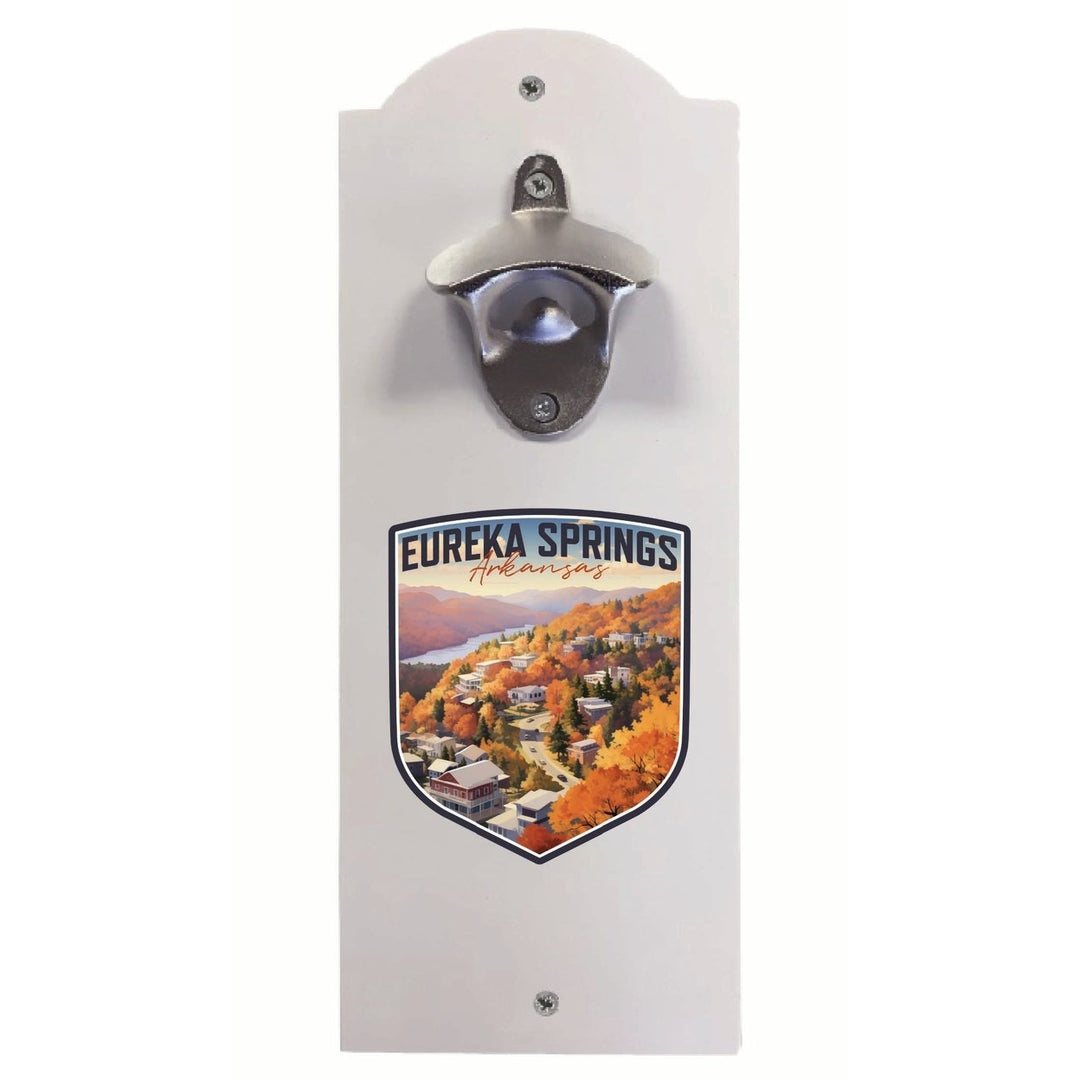 Eureka Springs Arkansas Little Switzerland of the Ozarks Design Souvenir Wall mounted bottle opener Image 1