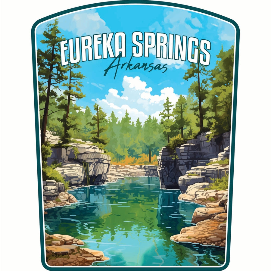 Eureka Springs Arkansas Natural Springs Design Souvenir Die Cut Flat Magnet Image 1