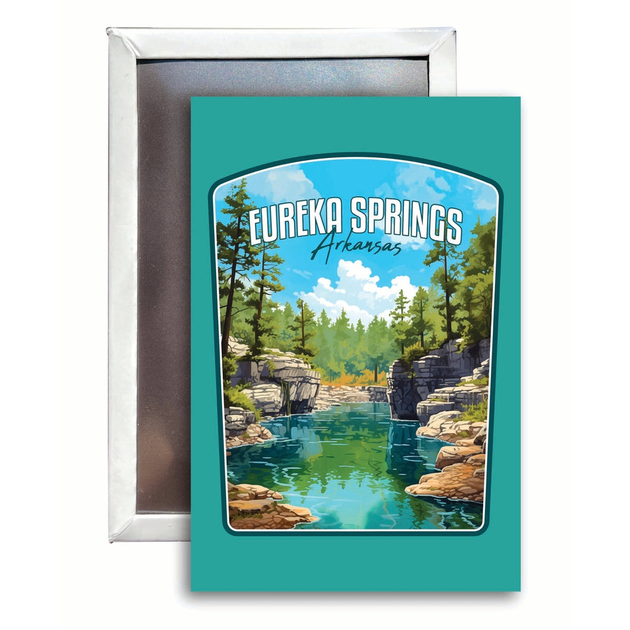 Eureka Springs Arkansas Natural Springs Design Souvenir Refrigerator Magnet 2.5"X3.5" Image 1