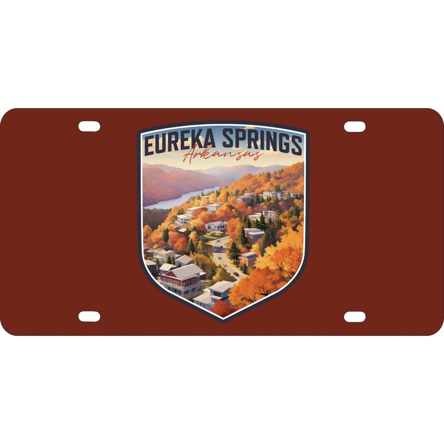 Eureka Springs Arkansas Little Switzerland of the Ozarks Design Souvenir Metal License Plate Image 1