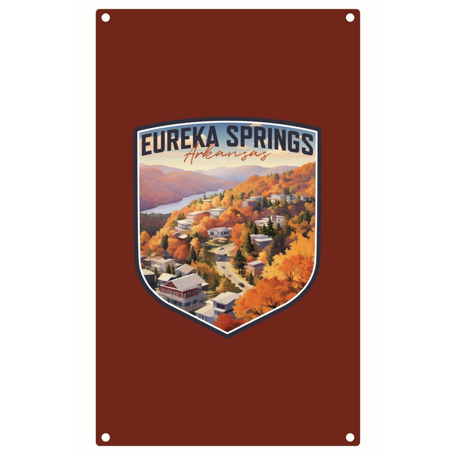 Eureka Springs Arkansas Little Switzerland of the Ozarks Design Souvenir Metal Sign 9 x 15 Image 1