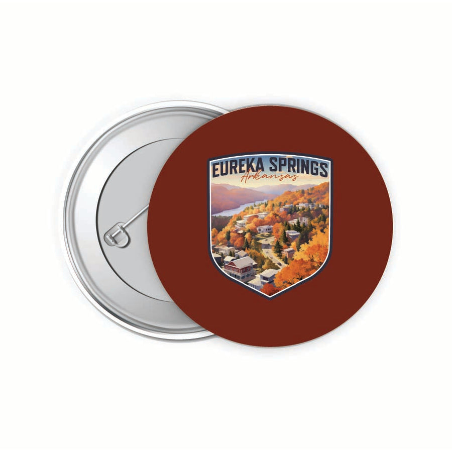 Eureka Springs Arkansas Little Switzerland of the Ozarks Design Souvenir Small 2-Inch Button Pin 4 Pack Image 1