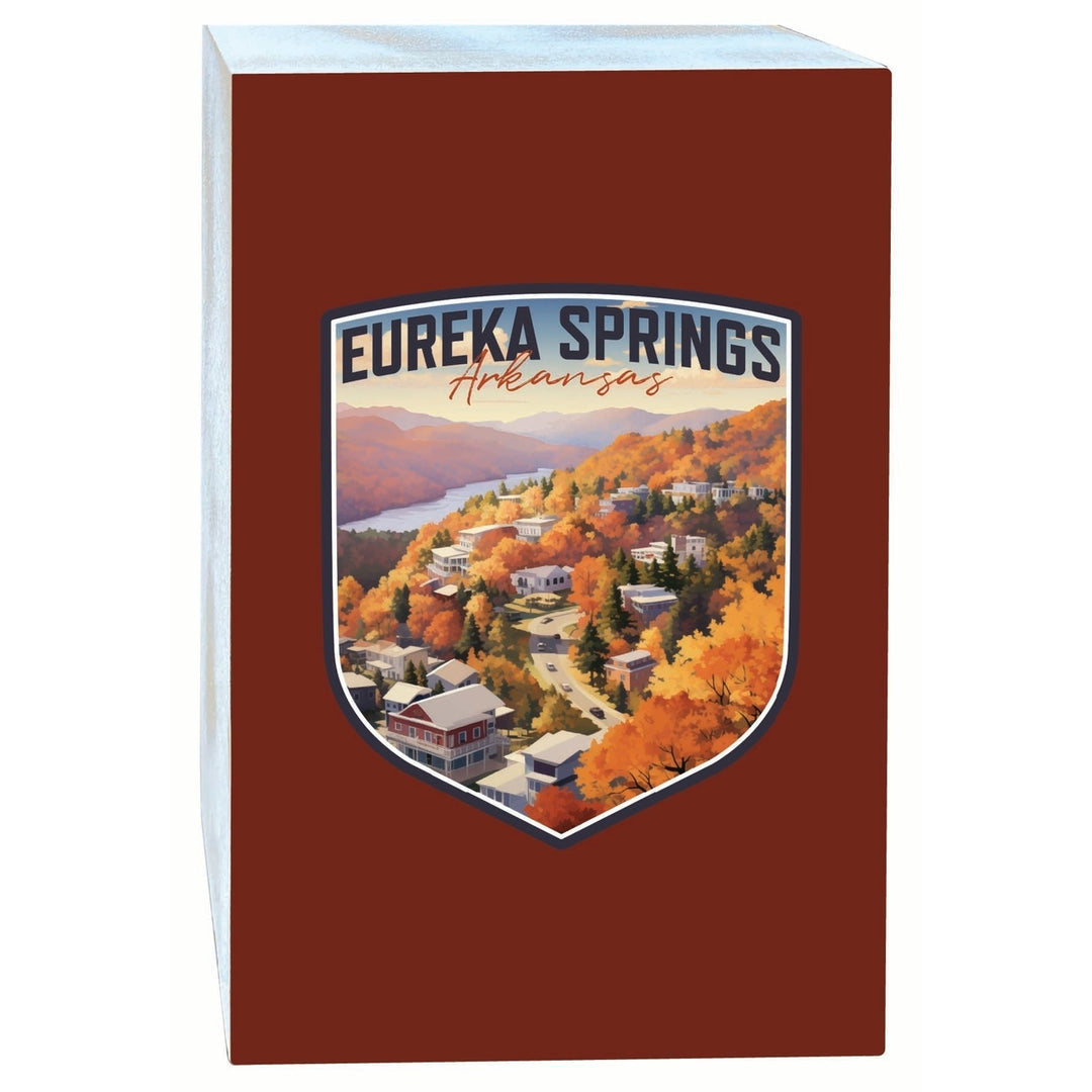 Eureka Springs Arkansas Little Switzerland of the Ozarks Design Souvenir Wood sign with frame 5x7 Image 1